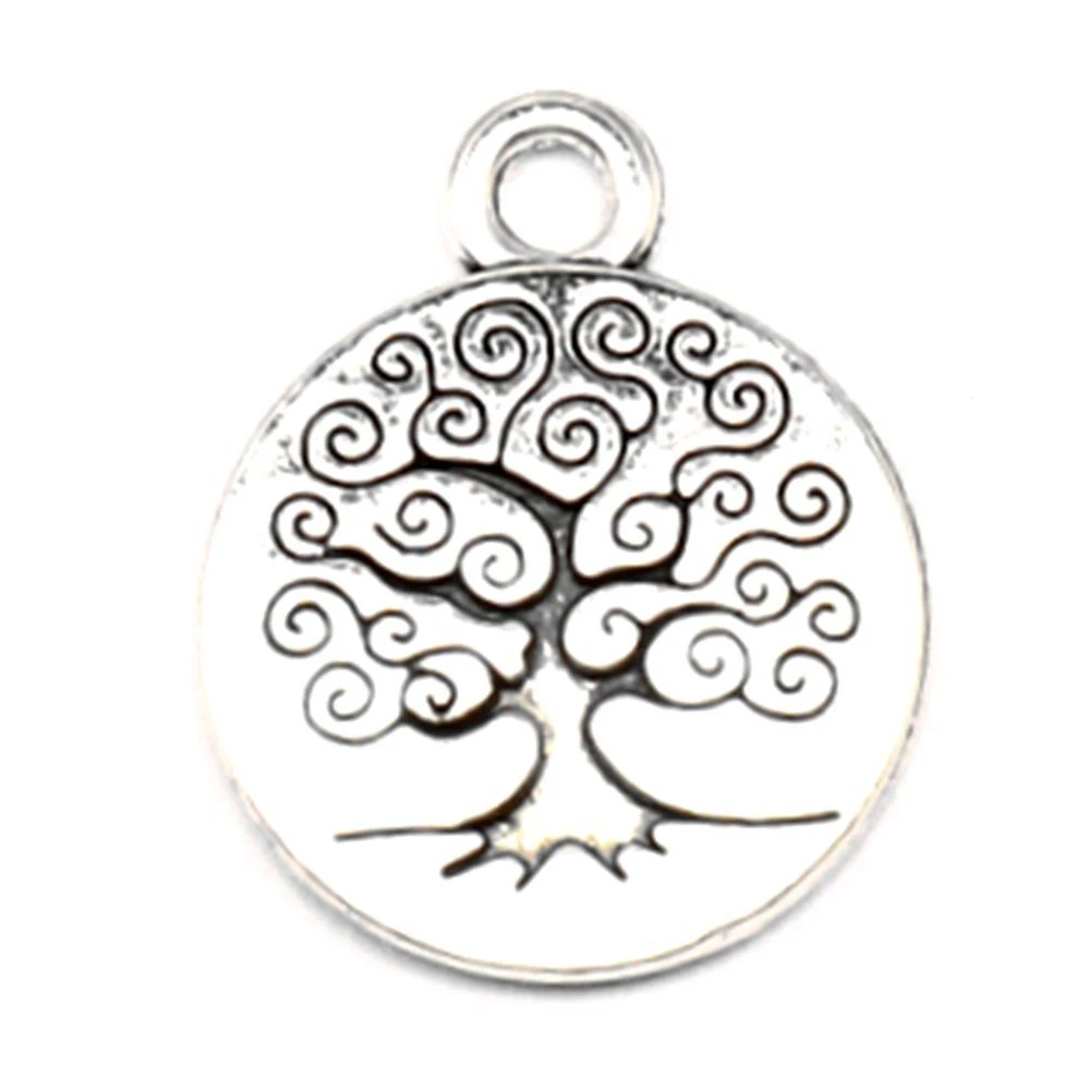 

80pcs Wholesale Jewelry Lots Tree Of Life Charms Pendant Supplies For Jewelry Materials 15x19mm