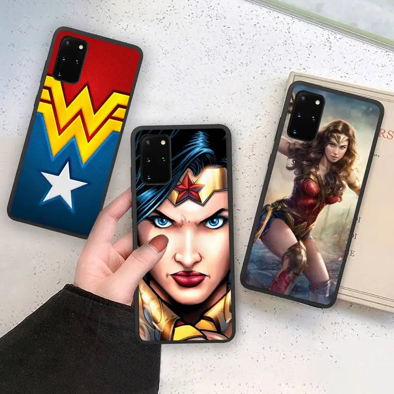 

DC Heroes Wonder Woman Phone Case For Samsung Galaxy Note20 ultra 7 8 9 10 Plus lite M21 M31S M30S M51 Soft Cover