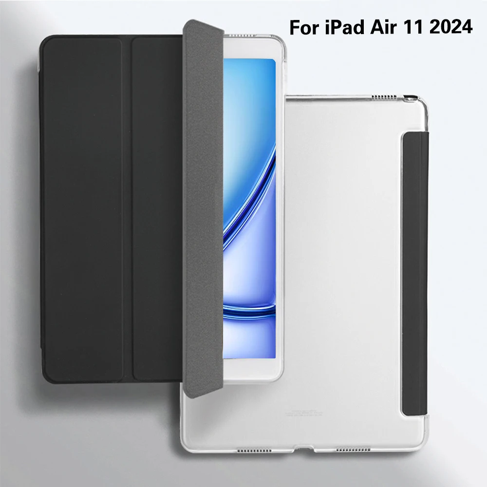 Чехол для Apple iPad Air 11 2024 дюймов магнитная Складная задняя крышка из искусственной