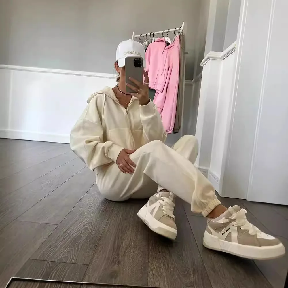 Женский комплект из двух предметов весенне-осенний женский спортивный костюм на