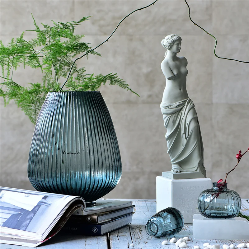 

Modern Simple Crystal Glass Vase Decoration Hand Blown Flower Table Decoration