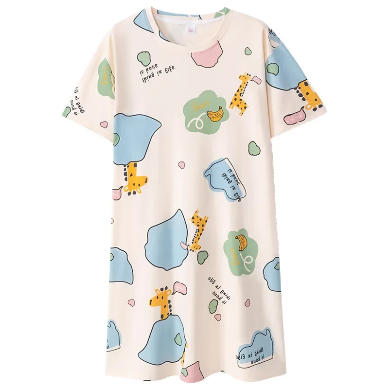 Tenure женское хлопковое платье для сна с короткими рукавами летнее длинное больших