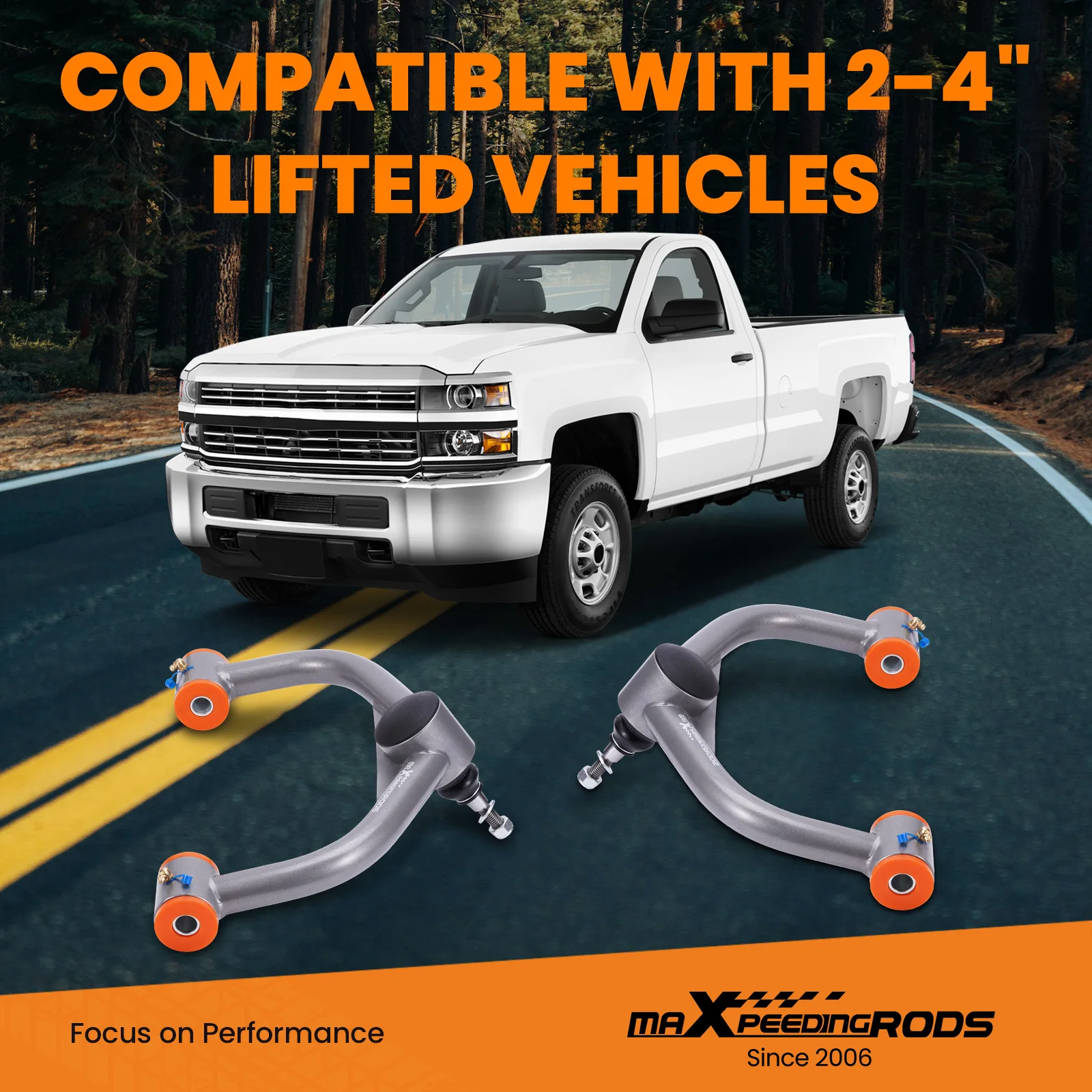 Передний верхний рычаг управления 2-4 &quotподъемник для Chevy GMC Sierra 2500HD 3500HD 2011-2020