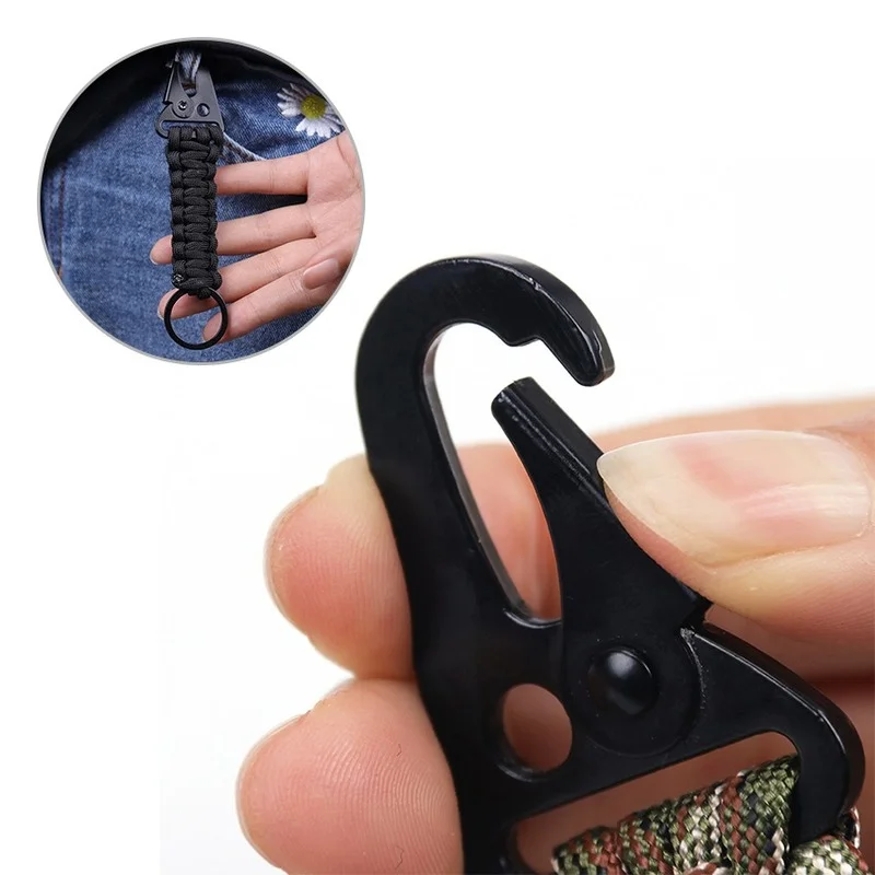 1PC Outdoor Umbrella Rope Corkscrew Car Keychain Climb Keychain Tactical Survival Tool Carabiner Hook Cord Backpack Buckle