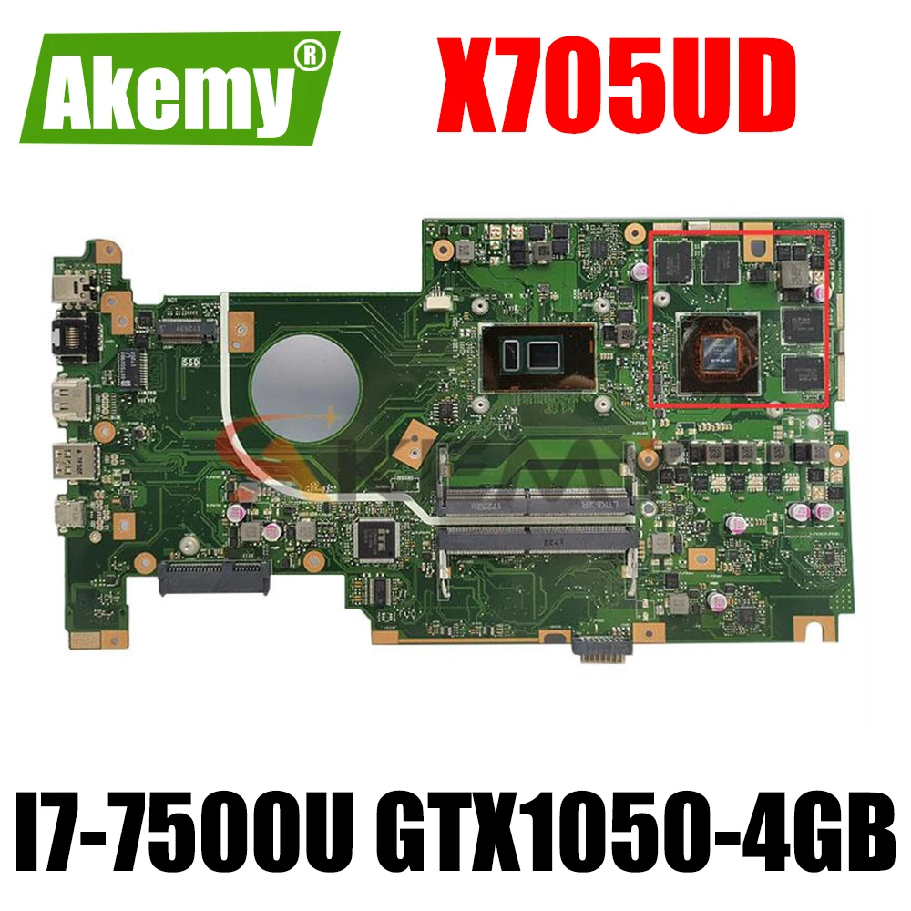 

New X705UD Motherboard W/ I7-7500U GTX1050-4GB For Asus VivoBook X705UDR X705U Laptop Motherboard 100% original Mainboard