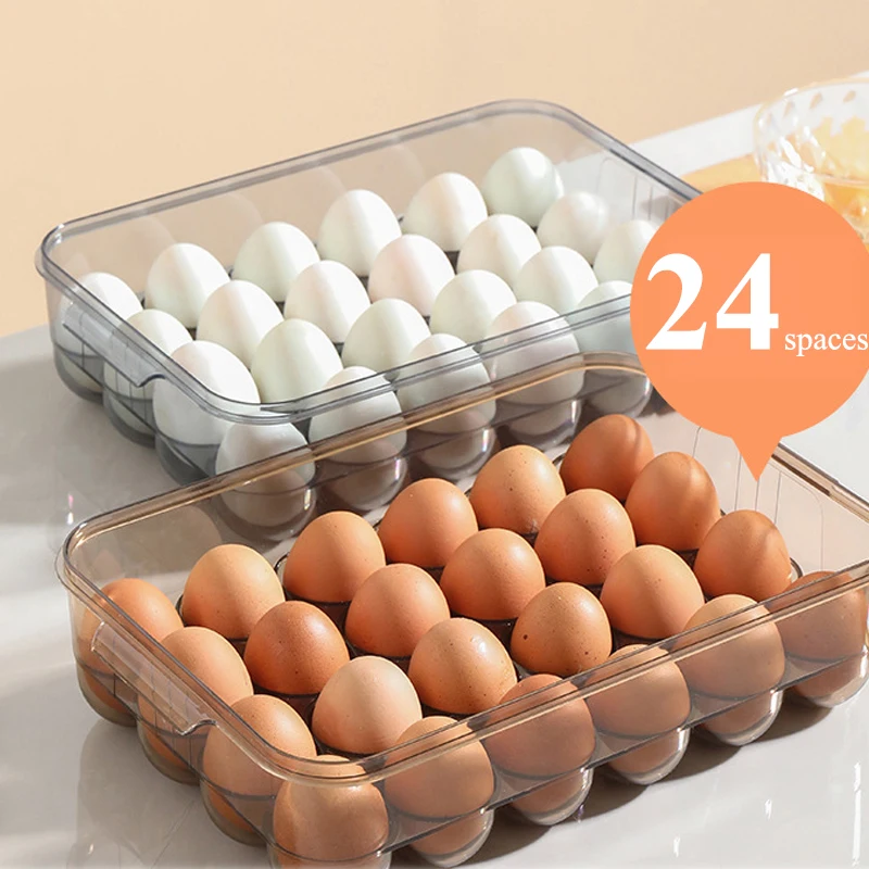 

24 Grids Egg Preservation Box Home Accessories Refrigerator Storage Thickened Household Tool Kitchen Organizer Boxes Bins