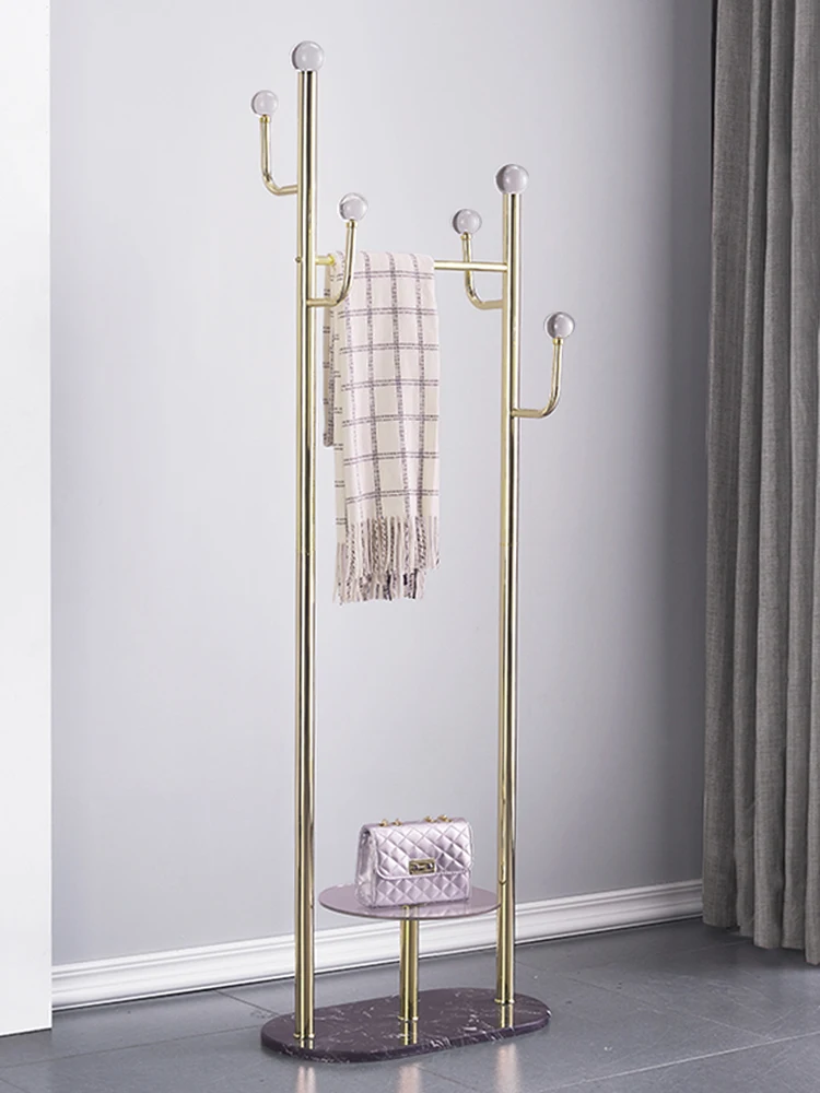 

GY плечики домашние Роскошная стойка для пальто для спальни компактное пространство двухслойная двухполюсная вешалка для пола многофункци...