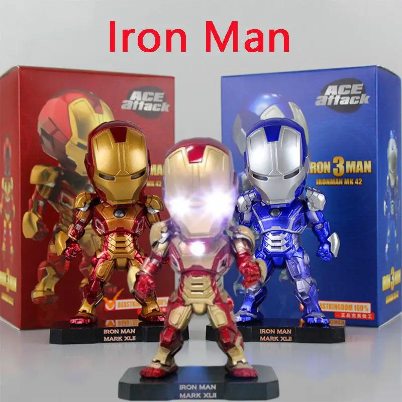 

Iron Man Glowing With Lights Anime Hand Model Car Desktop Ornaments Toy Doll Gift Fidget Toys Little Girl Movie Kids Decoration