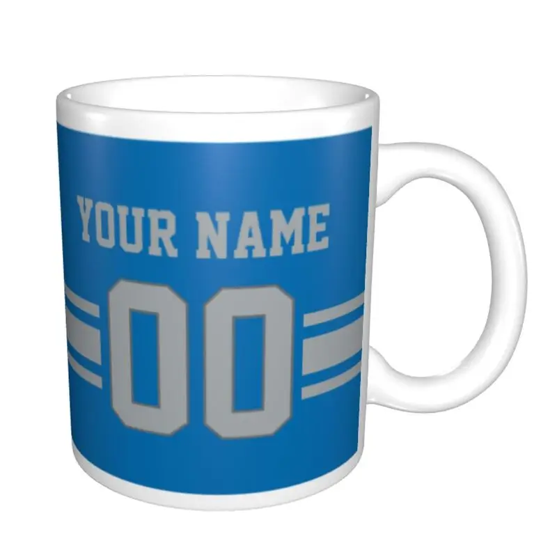 Кофейная кружка с именем и номером Детройта на заказ для фаната футбола