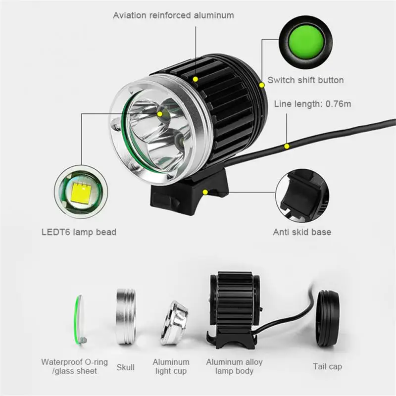 

3T6 Led Bicycle Lights Mtb Bike Highlight Lantern Lamp 30W 7800mAh Waterproof Headlight Cycling Flashlight Bicycle Accessories