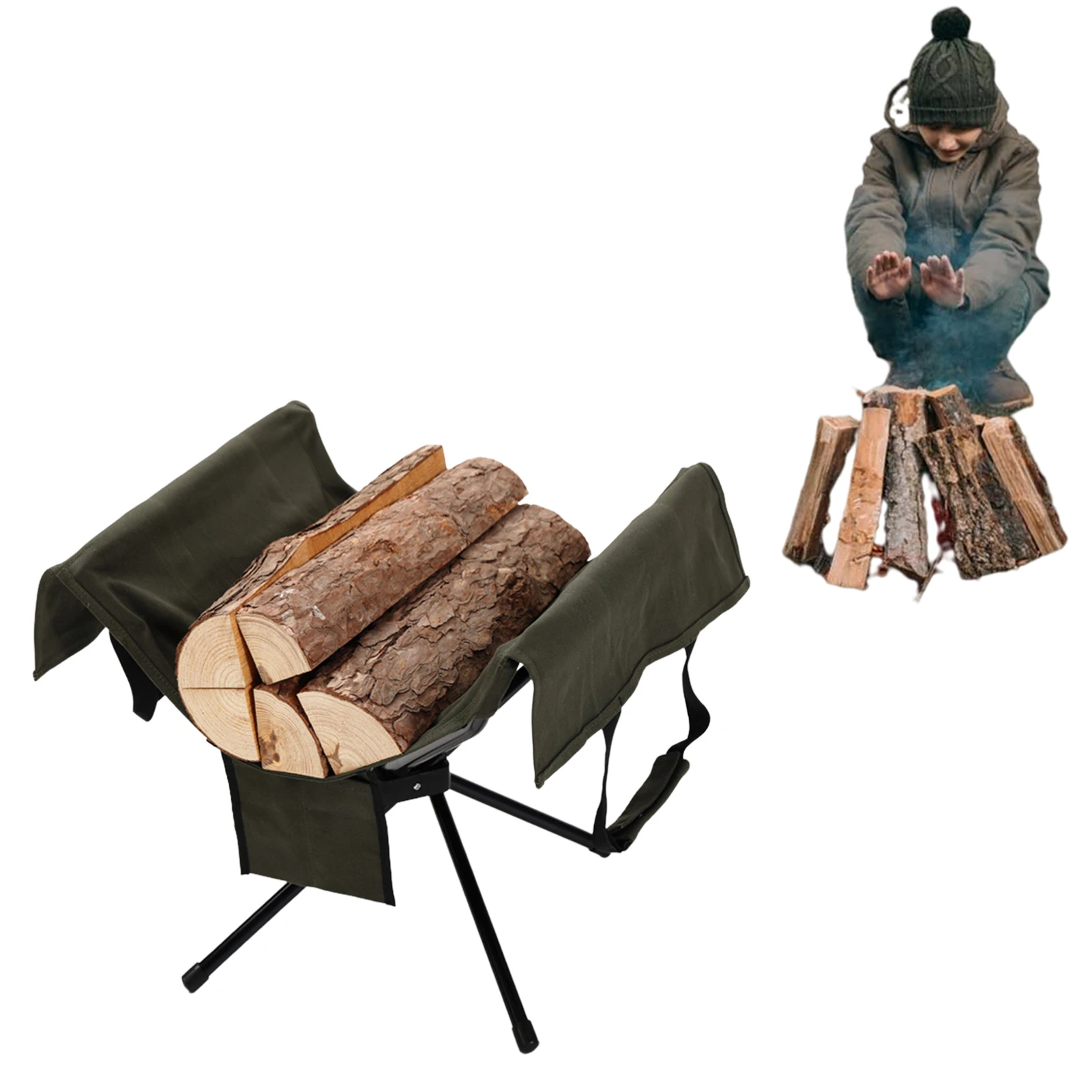 

Firewood Rack Holder Detachable Indoor Outdoor Firewood Holder Rack Portable Foldable Outdoor Indoor Firewood Storage Placement