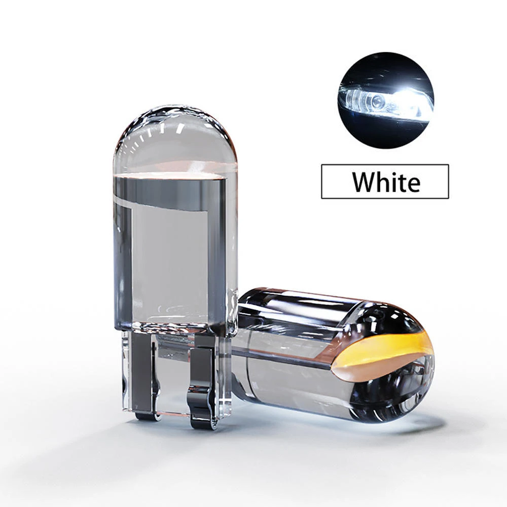 

T10 W5W COB Стеклянный светодиодный сигнальный фонарь для автомобиля 168 194 192 Автомобили Лампа номерного знака без ошибки купола для чтения DRL Яркая лампа