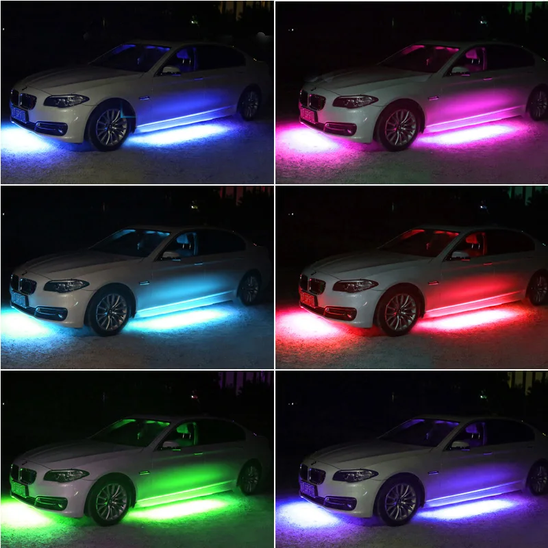 

Гибкая подсветка для автомобиля, светодиодсветодиодный подсветка с дистанционным управлением через приложение