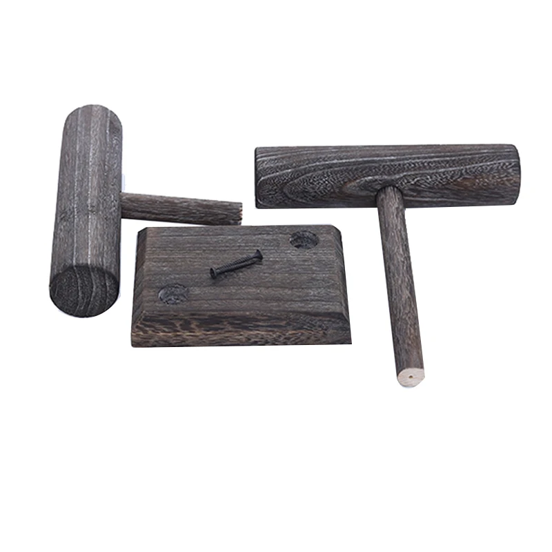 Distressed Vintage Bracelets Watches Head Rope Hair Tie Storage Rack, Light Wooden Jewelry Display For Exhibition