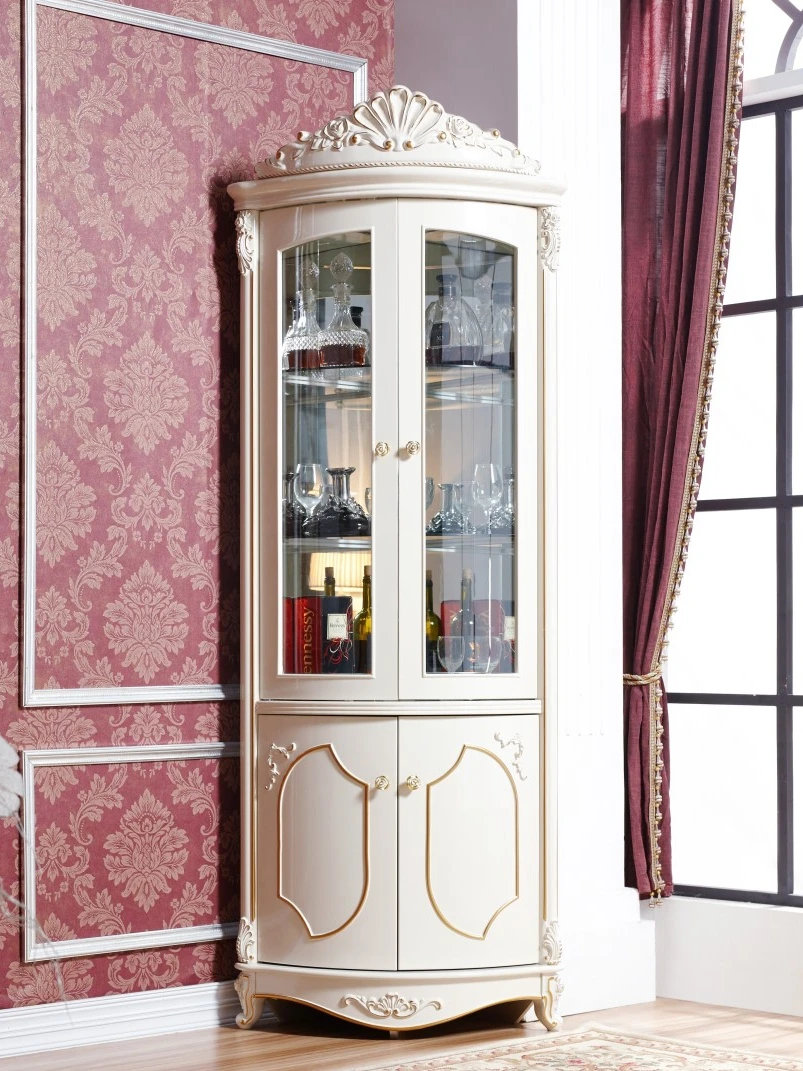 

Custom Deluxe European style solid wood corner cabinet corner cabinet corner wine rack living room side cabinet glass