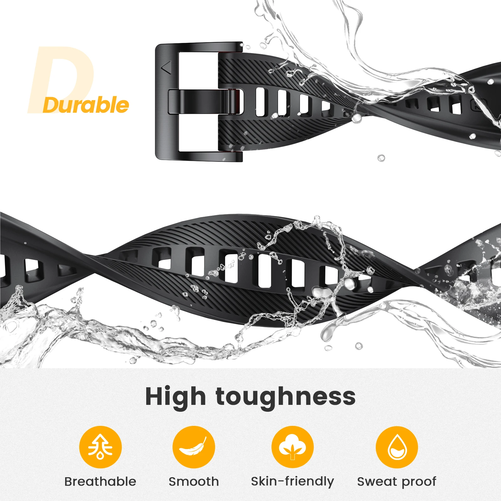 22mm Garmin Soft Silicone Easy Fit Strap Wristband Rubber Bracelet For Fenix5/5Plus/6/6Pro/7/Instinct/955 Replaceable Watch Belt