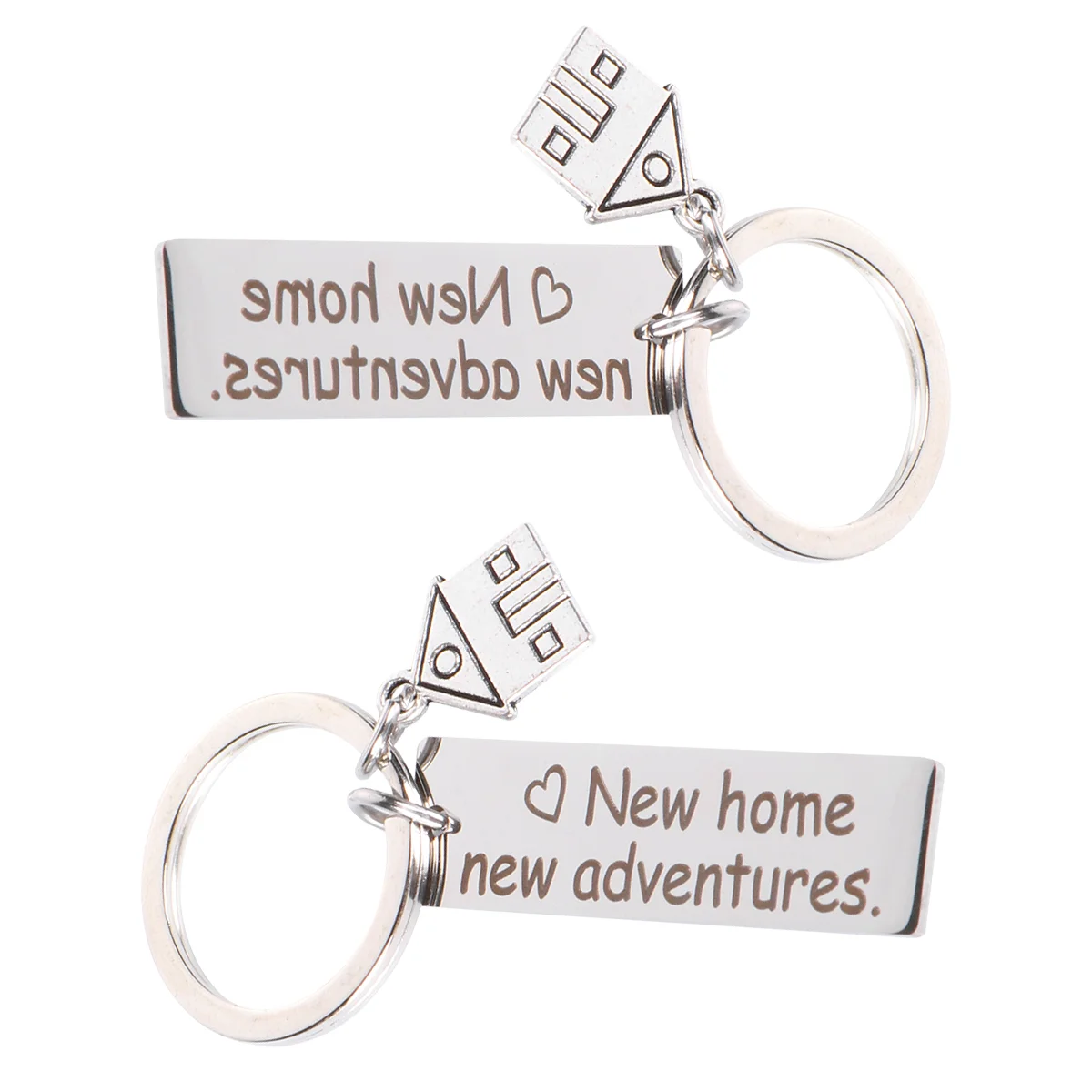 

Keychain New Home Key Housewarming Ring Stainless Keyring Steel Gift Hanging Ornament House Chain Gifts First Keychains Pendant