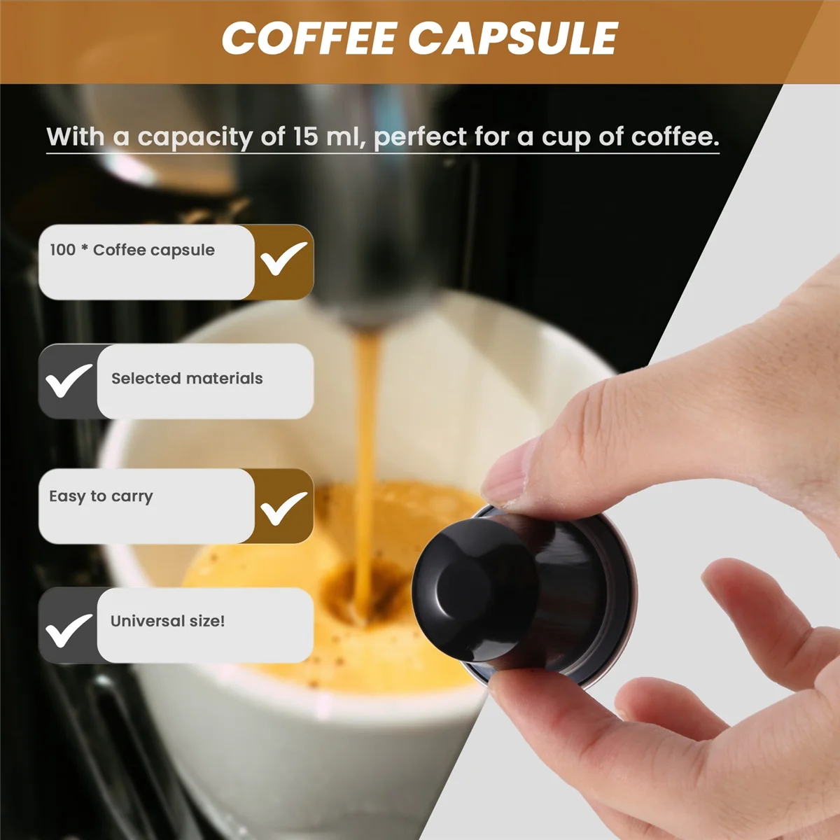 100 Sets Refillable Coffee Capsule Cup Disposable Nespresso Pod for Nescafe Automatic Machine Food Package Cafe Supplies