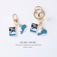 1pcs cartoon whale key chain diy handmade keyring girl cute bag jewelry accessory