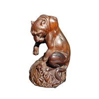 vintage wooden ornament carving figurines animal figurines lion statue sculpture