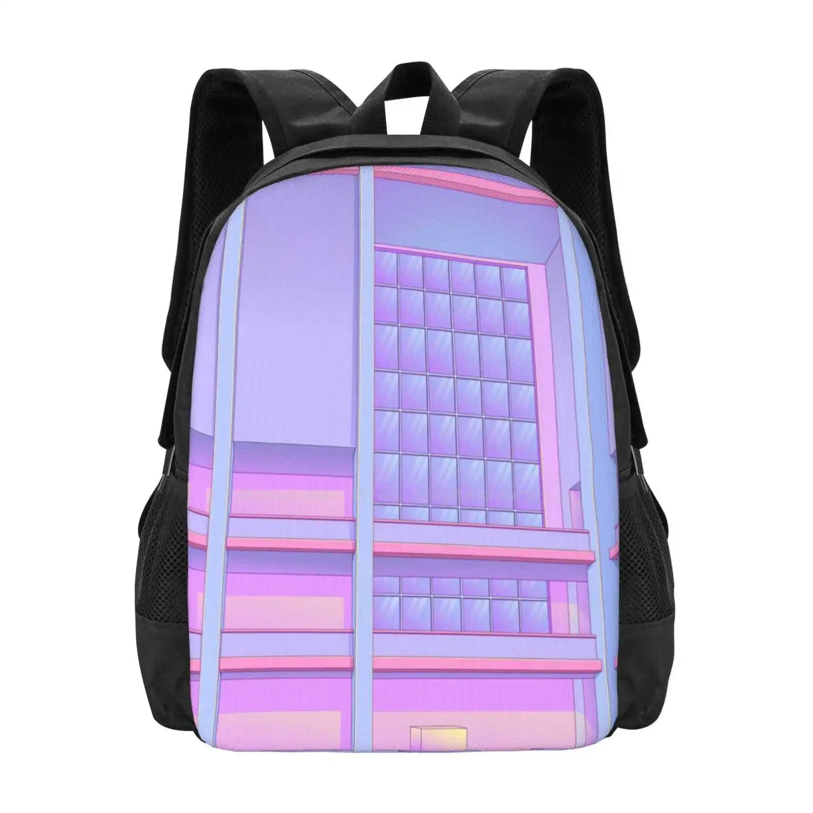 

Pastel Museum Large Capacity School Backpack Laptop Bags Cover Book Canvasprint Drawingbook Fineart Metalposter Synthwave