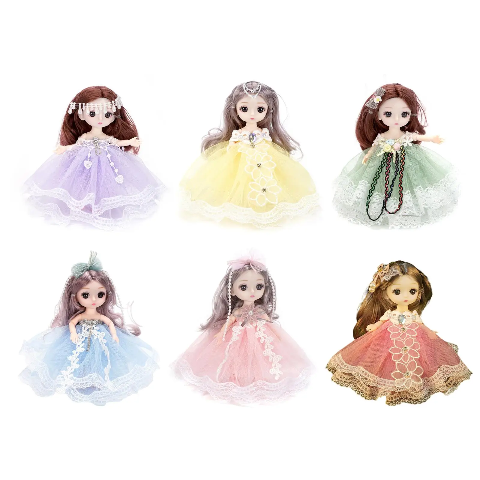 

7-дюймовые Детские БЖД мини с одеждой, реалистичные виниловые ролевые игрушки