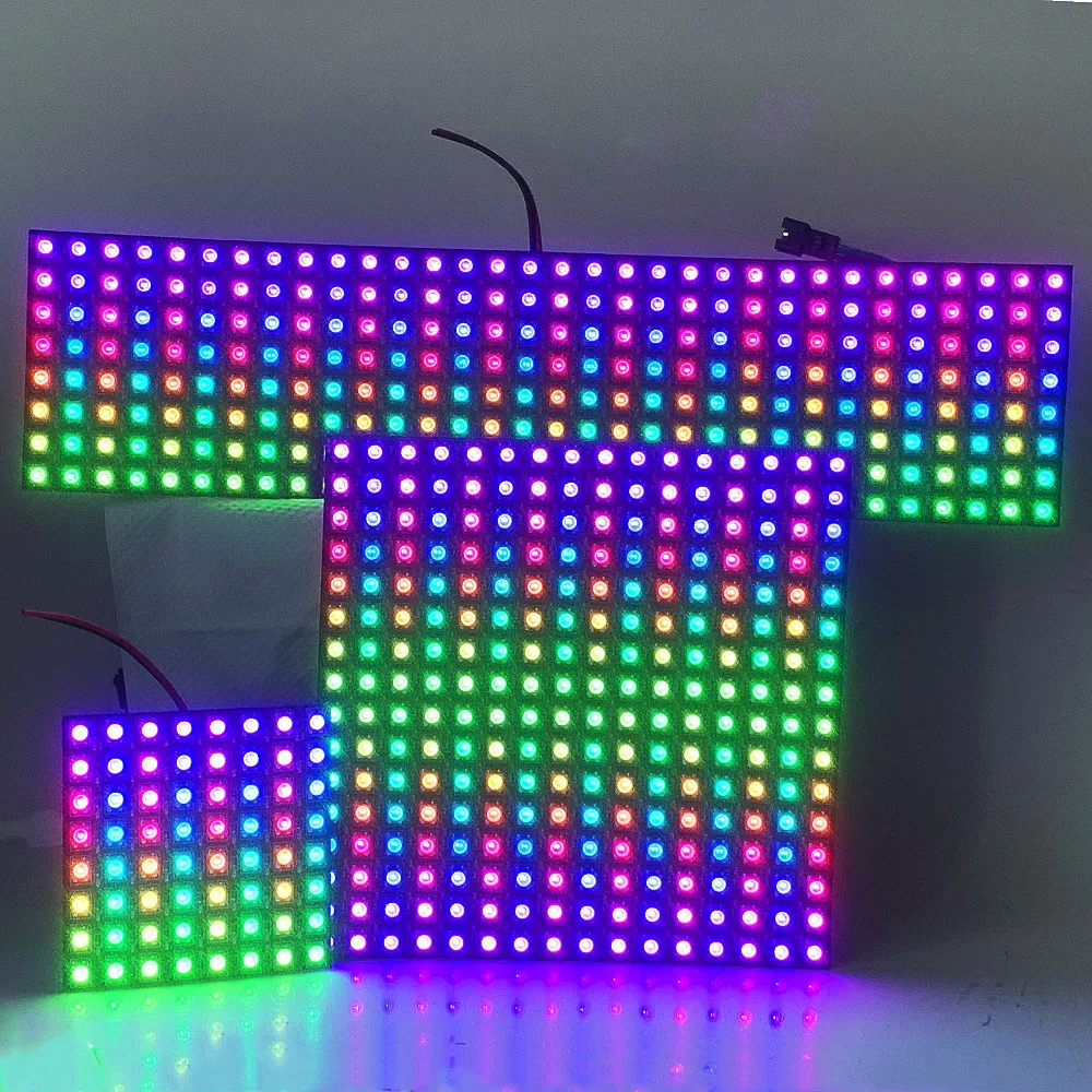 WS2815 RGB LED Digital Flexible Individually Addressable Panel Light 8x8 16x16 8x32 Pixel Matrix Screen DC 12V