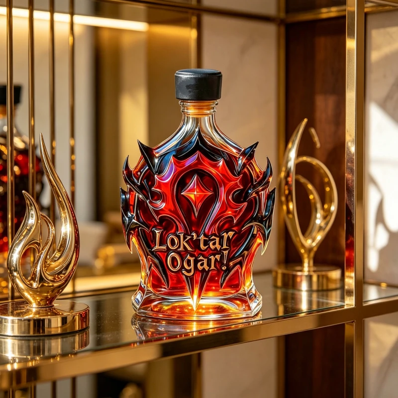 Фото Коллекционный декантер для виски WOW Horde Lok'tar Ogar, декоративный красный графин для ликера, украшение для бара №1