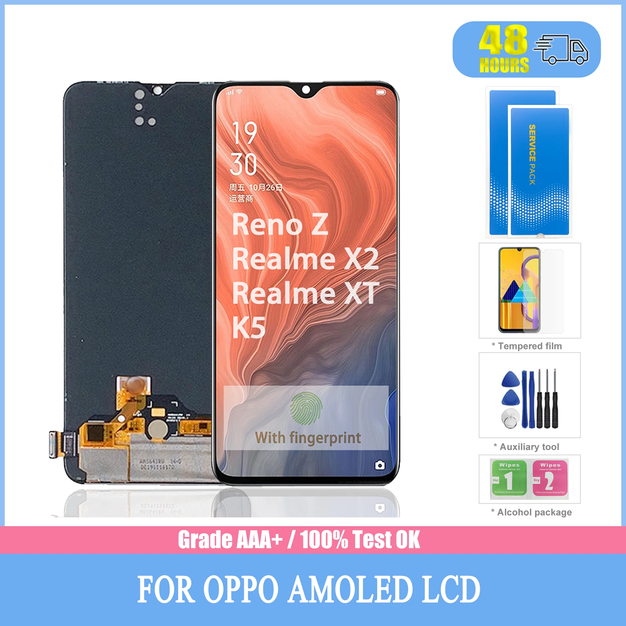 

6,4 "Оригинальный Super AMOLED ЖК-дисплей для OPPO K5 Reno Z ЖК-дисплей для OPPO Realme x2/XT дисплей