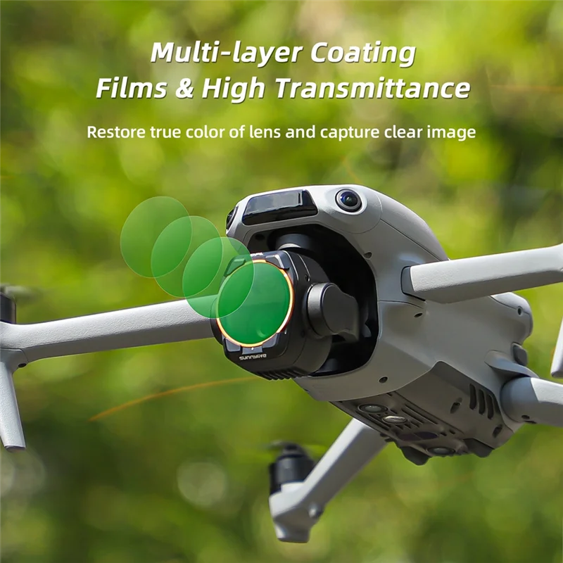 Фото Регулируемый набор фильтров для объектива SUNNYLIFE для DJI Air 3S MCUV/CPL/ND Set/NDPL, набор фильтров для DJI Air 3S, аксессуары для дронов B №4