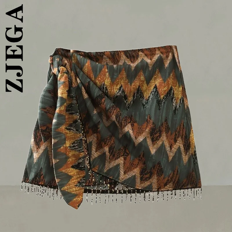 

Zjega Women Skirt Sexy Cute Casual Zip Short Skort Geometric Print Mini Skirt Stylish Half Skirt Mini Skirt Office Female