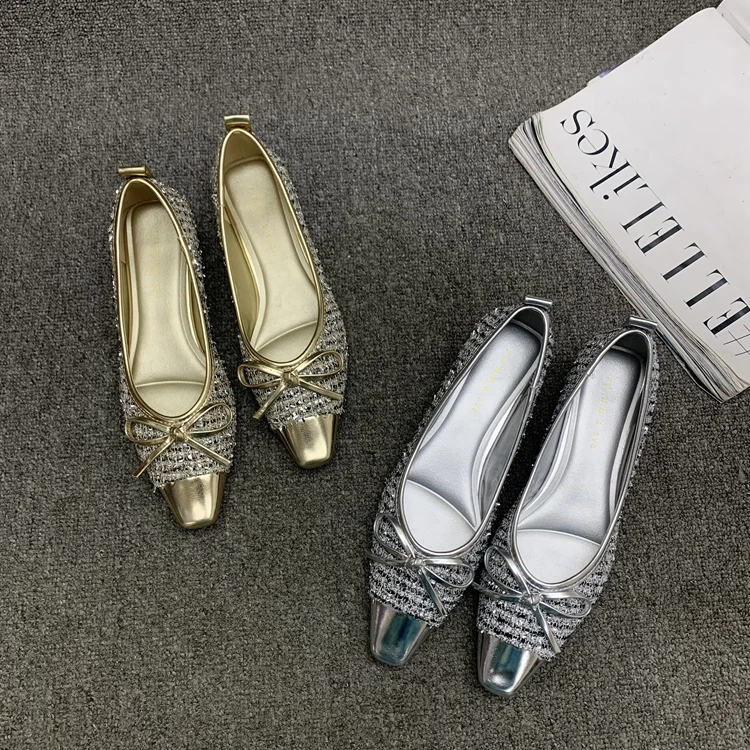 Повседневная женская обувь с острым носком и неглубоким без шнуровки Modis бантом