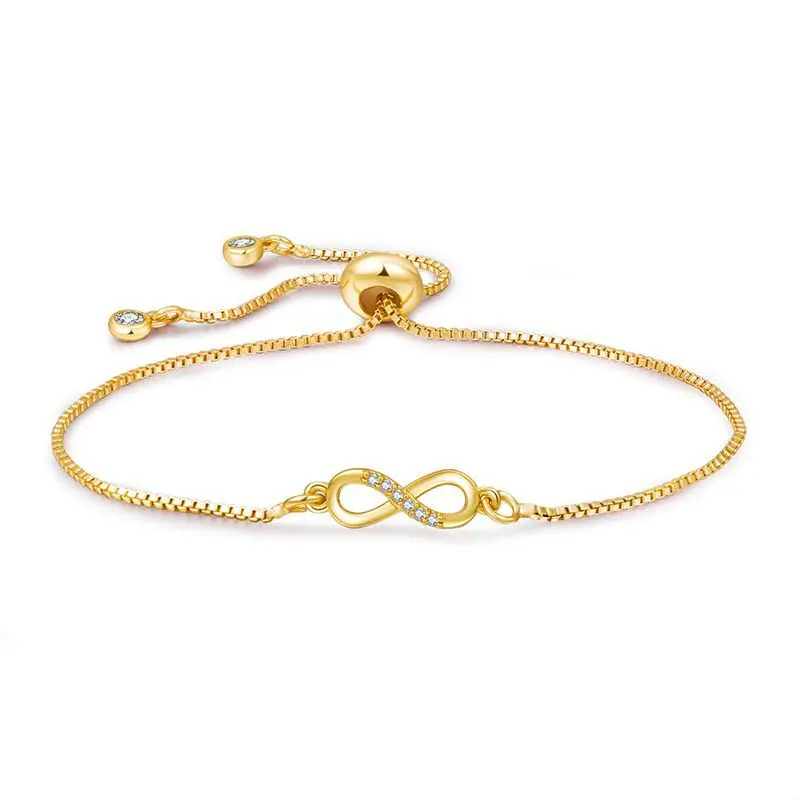 

Charmsmic Infinity Eight Zircon Charm Bracelets Adjustable Chain Metal Lucky Female Wristband Copper Fashion Hand Jewelry