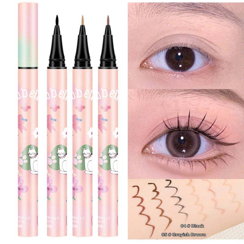 

6 Colors Beige Brown Lying Silkworm Eyeliner Pen Makeup Pink Long-lasting Waterproof Quick-dry Ultra-fine Liquid Eyeliner Pencil