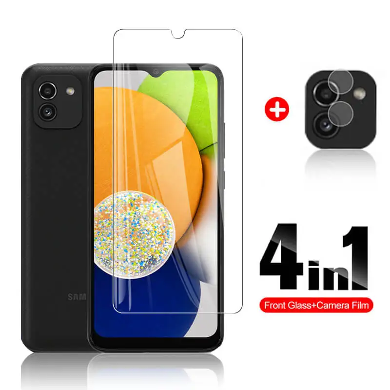 

Full Cover Glass For Samsung Galaxy A03 Protective Glass Camera Lens Film For Samsang A03 A 03 SM-A035F Safety Screen Protectors