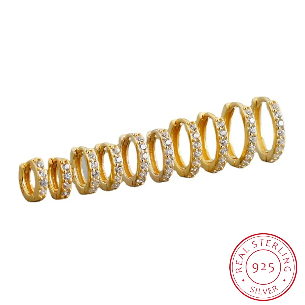 

S925 Sterling Silver Diamond-Studded Circle-Shaped Earrings 2022 New Fashion Hoop Earrings for Women Jewelry Party Gift