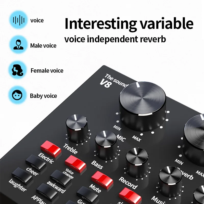 BM800 Professional Condenser Microphone Kits V8 Sound Card Karaoke with Stand USB MIC Live Streaming | Электроника