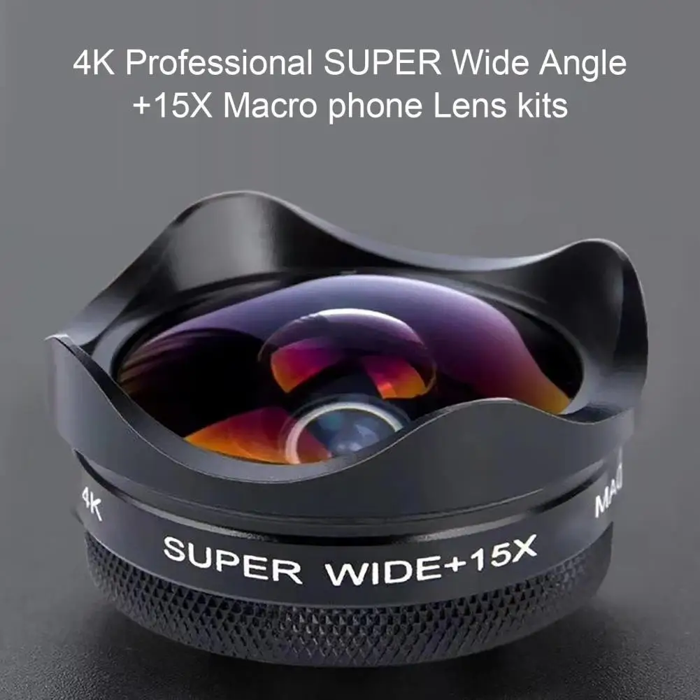 

High-quality External 2-in-1 4K HD-compatible Cellphone External Lens for Cellphone Phone Lens Mobile Phone Lens