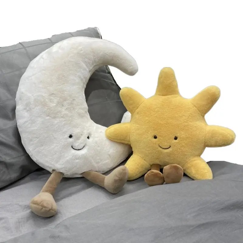 

INS Moon Sun плюшевая кукла мягкая эмоция Cuddly Kawaii Sky Подушка плюшевая подушка с ногами Сидящая декоративная подушка для дивана стула