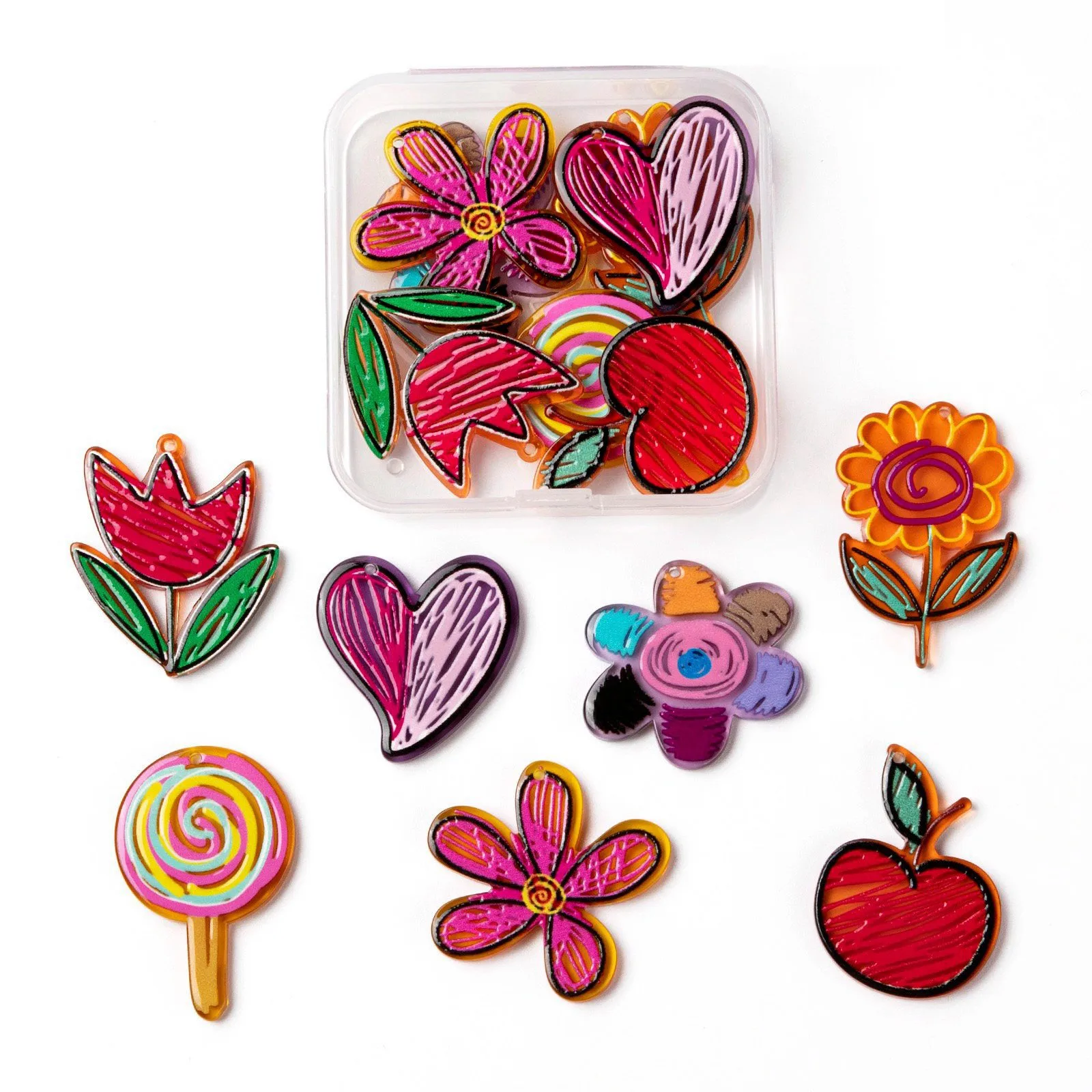 

Акриловые подвески для сережек, браслетов, ожерелий, 1 коробка