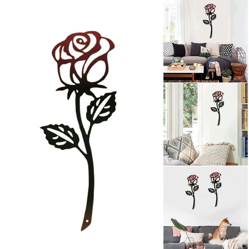 

Metal Rose Wall Art Ornament Wall Mounted Wrought Iron Flower Decoration for Home Living Room Bedroom Hanging Decoratios Crafts