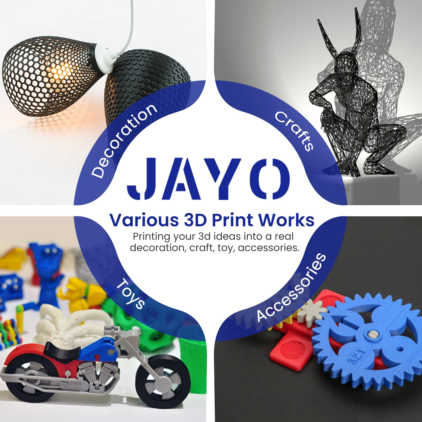 JAYO PLA Meta/PLAPLUS/PLA/SILK/ABS/PETG Filament 1.75mm 650G/Roll High Strength 100%No Bubble FDM 3D Printer Material DIY Gift images - 6