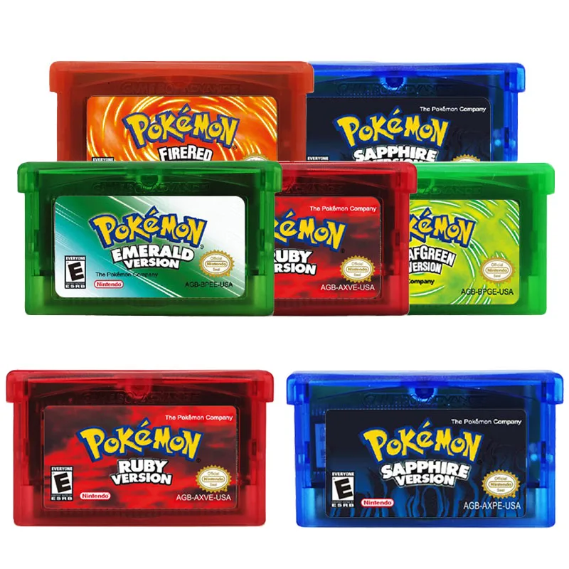 Pokemon Game Card Engels Taal Ndsl Gb Gbc Gbm Gba Sp S Game Card Series Ruby Firered Emerald Sapphire Video Gba Game cassette