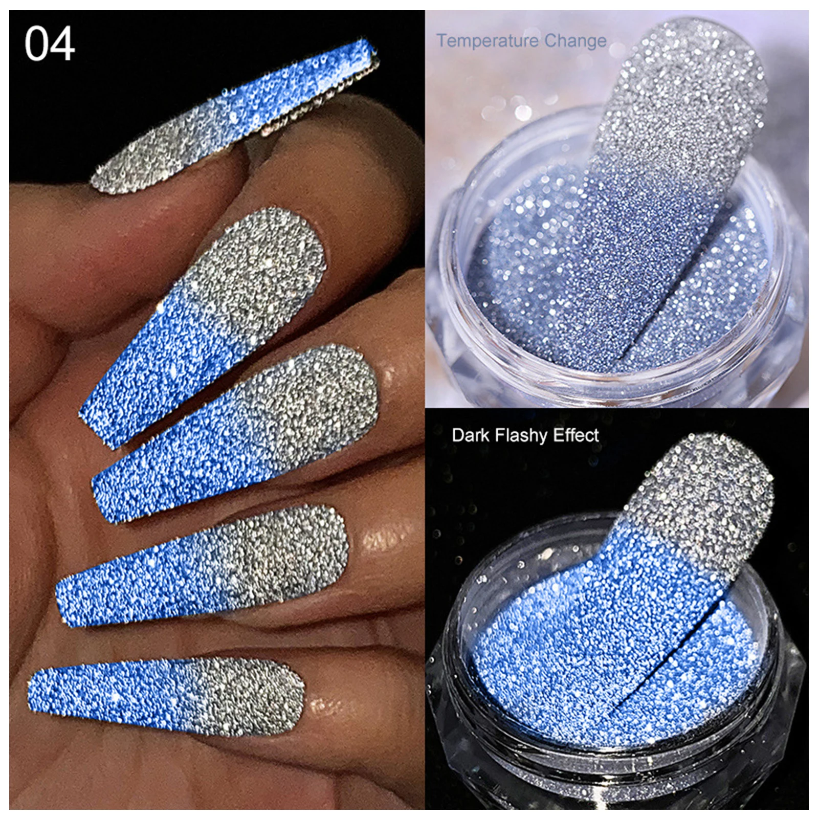 

Glitter Sparkle Reflective Nail Powder Multifunction Nail DIY Accessories for Birthday Gifts New Year's Gifts