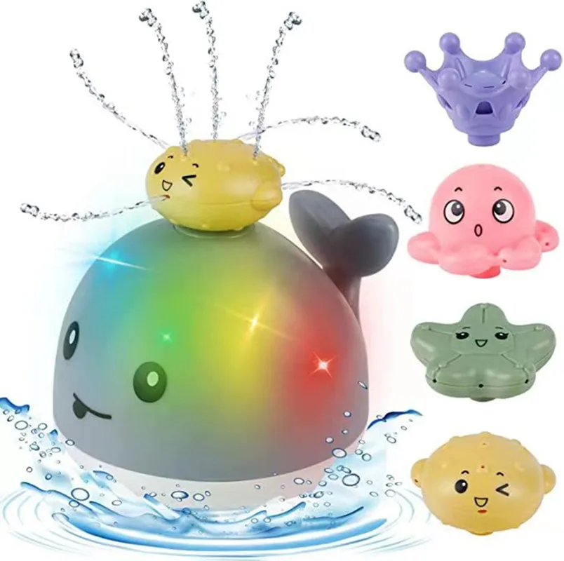 

Baby Light Up Bath Tub Toys Whale Water Sprinkler Pool Toys for Toddlers Infants Whale Water Sprinkler Pool Toy