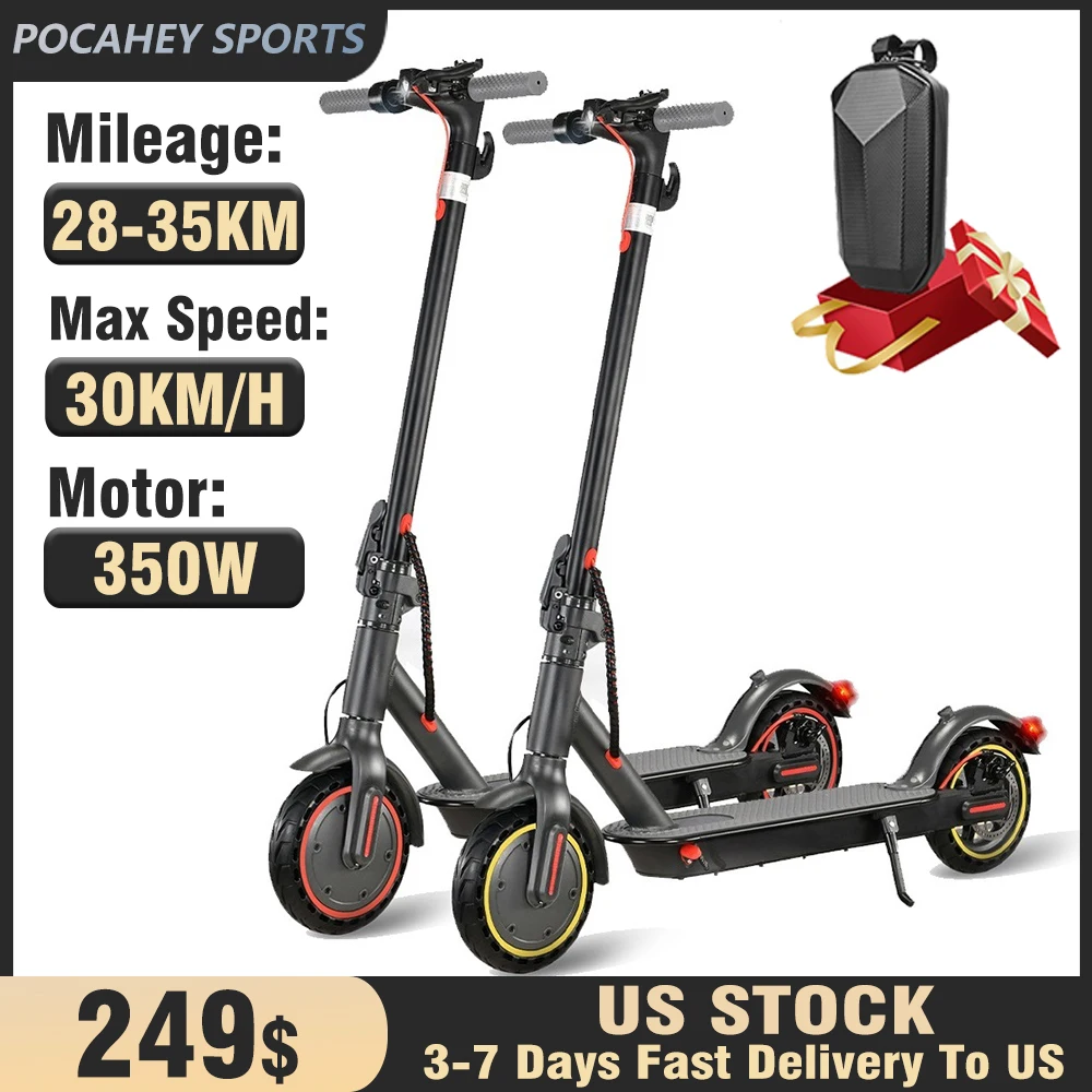 

350W Adults Electric Scooter 36V 10.4AH 30km/h Max Speed 8.5 inch Solid Tires eScooter Electric Kick Scooter 35KM Range with APP