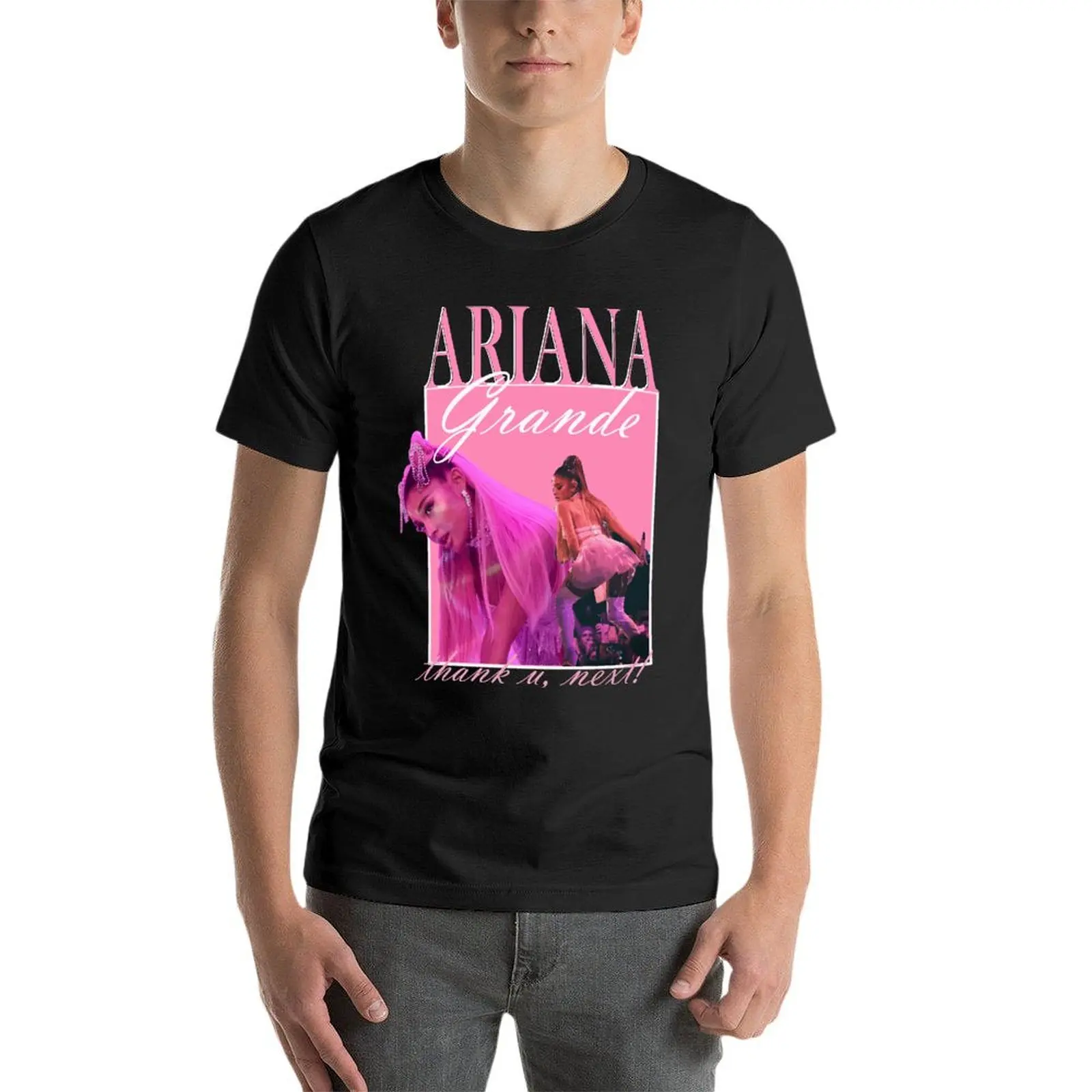 

Ariana Grande Thank U Next Sweetener World Tour Oversize T-Shirts Harajuku Mens Clothing 100% Cotton Streetwear Plus Size Tops T