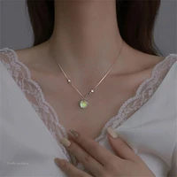 new fashion colorful gradient firefly pendant necklaces for women moonstone clavicle chain necklace insert choker jewelry gifts