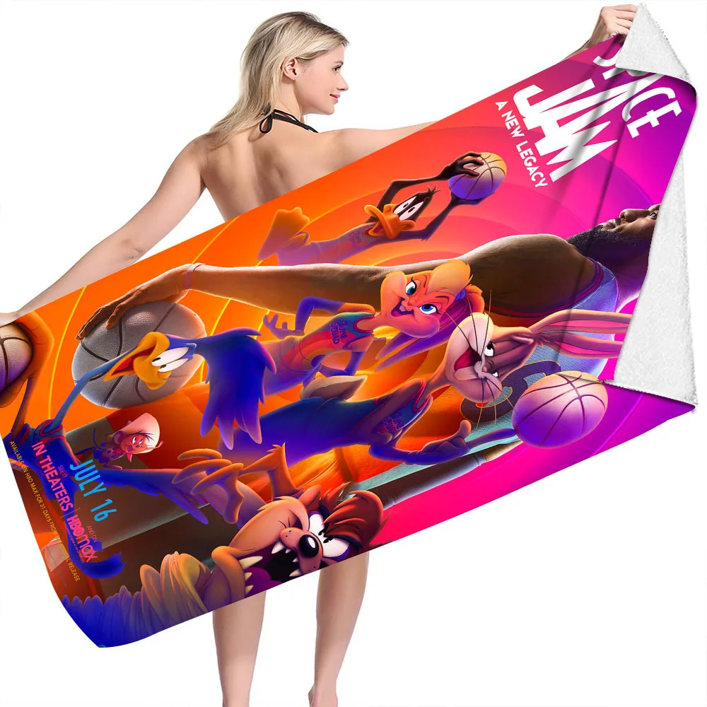 

Быстросохнущее пляжное полотенце Space Jam, полотенце из микрофибры для лица, Мочалка для плавания, серфинга, банное полотенце s