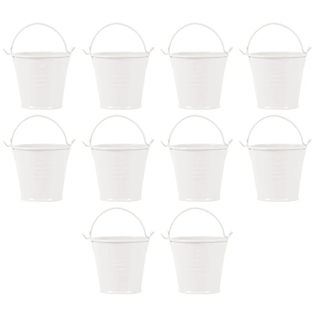 

10 PCS Flower Decor Pot Vintage Decor Country Pitcher Vase Children Gifts Mini Bucket Kettle Metal Farmhouse Planter